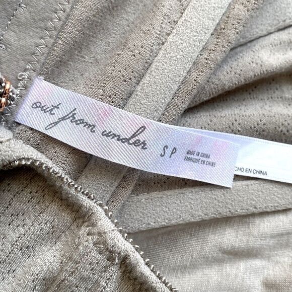 Out From Under Urban Outfitters Brand Grey Pointelle Cropped Corset Top - Picture 4 of 5